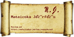 Mateicska Járfás névjegykártya